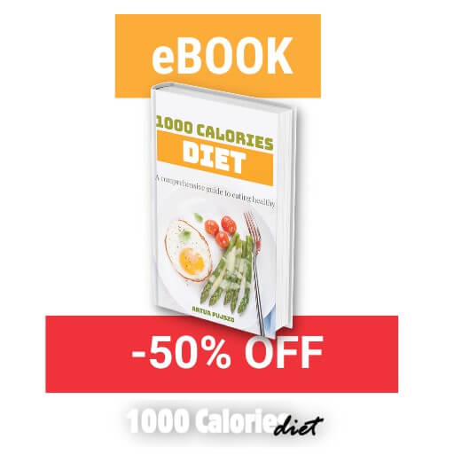 ebook 1000 calories diet -50% off white bg
